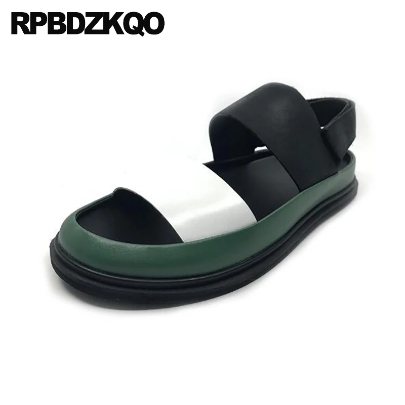 Мужские сандалии из натуральной кожи черные повседневные модельные в