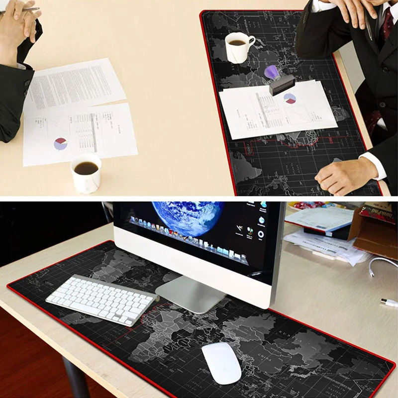 Большой коврик для мыши Карта мира красный замок геймер большая компьютерная