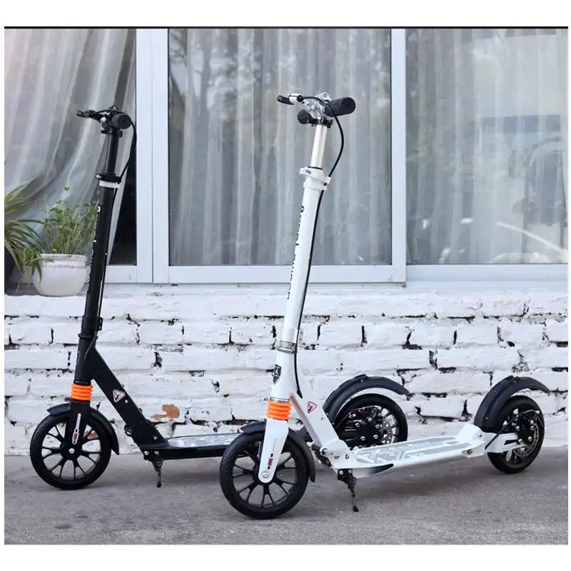 Два колеса складной самокат дисковый тормоз PU портативный амортизация для