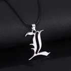 Ожерелье из японского аниме тетрадь смерти с буквой L Lawliet Символ эмблемы, с логотипом для косплея, ювелирные изделия для фанатов, аксессуары для влюбленных