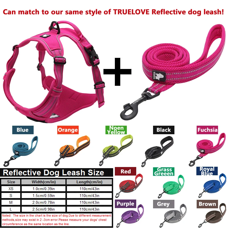 

No Pull Padded Pet Dog Harness 3m Reflective Nylon Front Range Vest Harness For Dogs Adjustable Straps Bulldog Pug