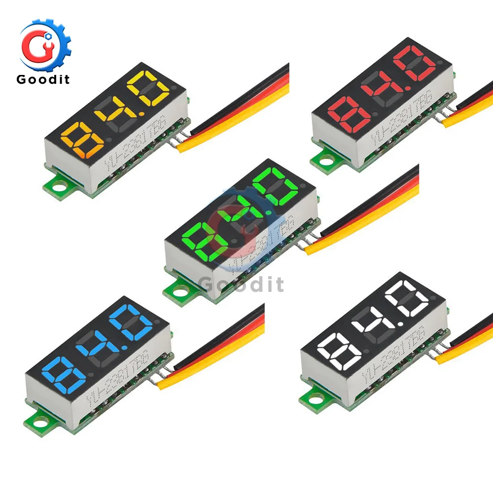 DC 0-100V светодиодный Дисплей цифровой мини-датчик напряжения постоянного тока Вольтметр 3-жильный Панель вольтметр 0,28 дюймов детектор монитор инструменты