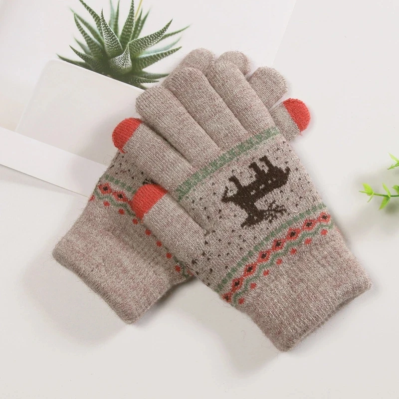Осенне-зимние Нескользящие милые перчатки для девочек с сенсорным экраном