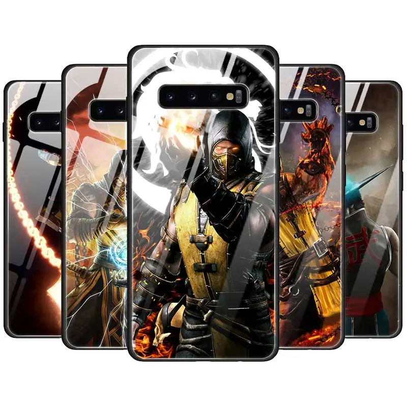 Mmoral Kombat чехол из закаленного стекла для samsung Galaxy S10 S10e S9 S8 Note9 Note 10 Plus 5G A50 A30 силиконовый край Funda Capa