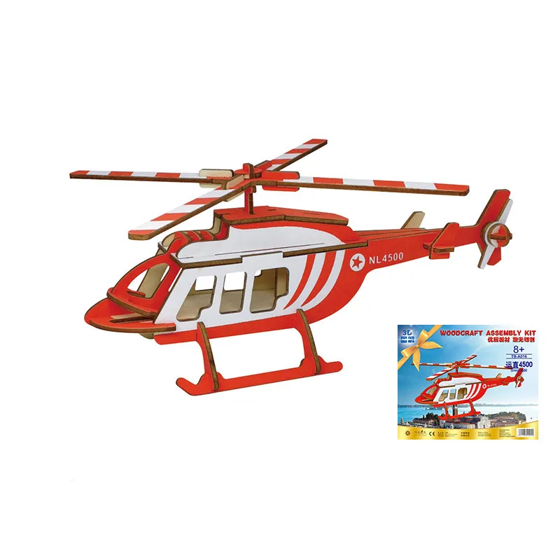 DIY деревянная Сборная модель самолета строительные блоки вертолет истребитель F16