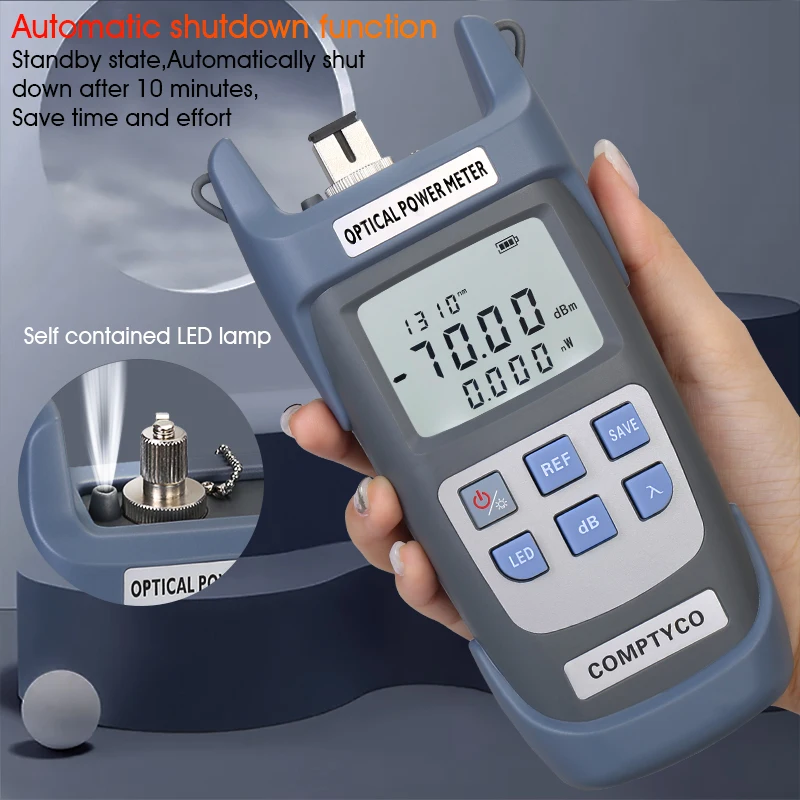 

COMPTYCO 3 in 1 FTTH Fiber Optic Power Meter VFL LED Light with SC/FC/ST Universal Connector-70dBm~+10dBm Fiber Optical Tester