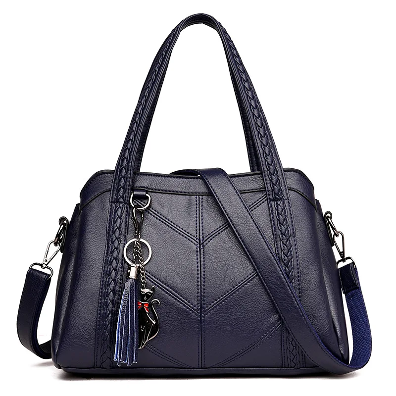 

Luxury fashion women's bag new pure color high quality handbag leisure soft leather large capacity shoulder bag