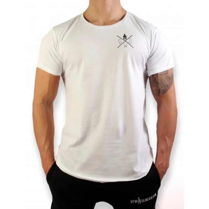 Новая спортивная Модная Повседневная дышащая свободная Мужская футболка с