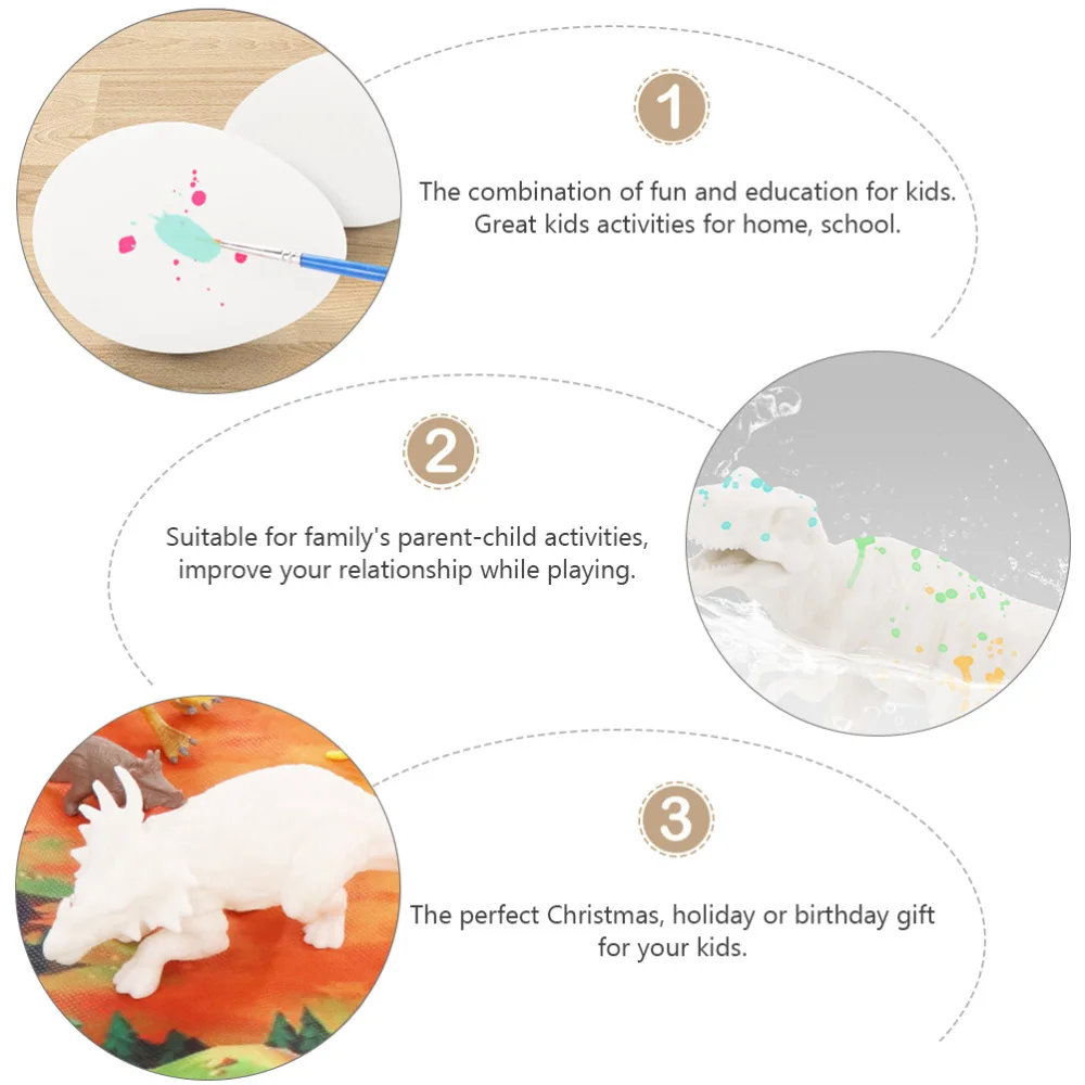 

1 Set DIY Model Kit Sturdy Prime High Quality Durable DIY Arts Crafts Model Painting Toy Dinosaurs Model for Girl