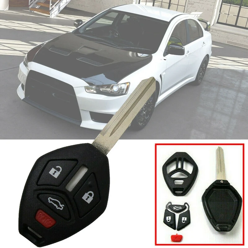 Сменный автомобильный чехол брелок с 4 кнопками для Mitsubishi Lancer 2008 2015|Заготовки