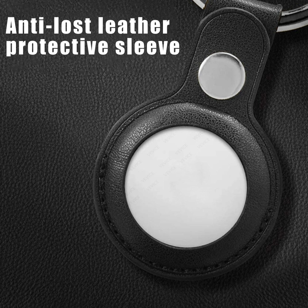 

For Apple Airtags Leather Protective Case Sleeve For Apple Locator Tracker Anti-lost Device Keychain Protective Sleeve Cover