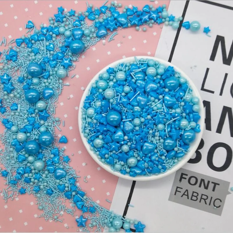 Съедобные Цветной сахарные шарики синий и красный цвета выпечка торта DIY