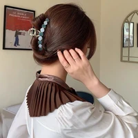 metal pearl girls hair claws hairpin back of head catch large elegance korea dripping oil shark clip hair accessories for women