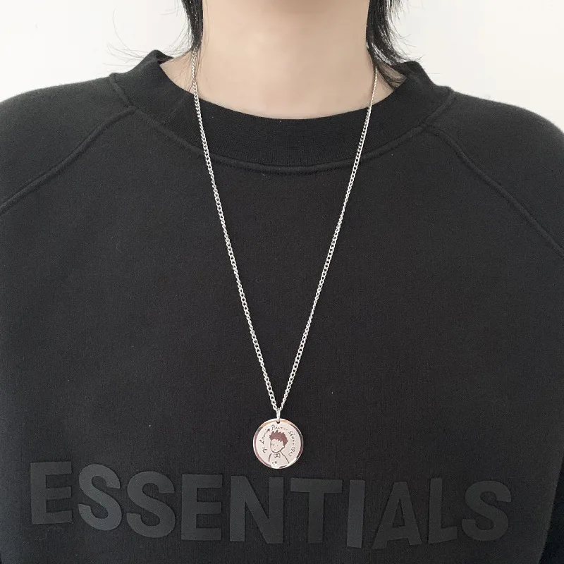 Ожерелье из титановой стали Little prince для мужчин и женщин холодная сетка красного