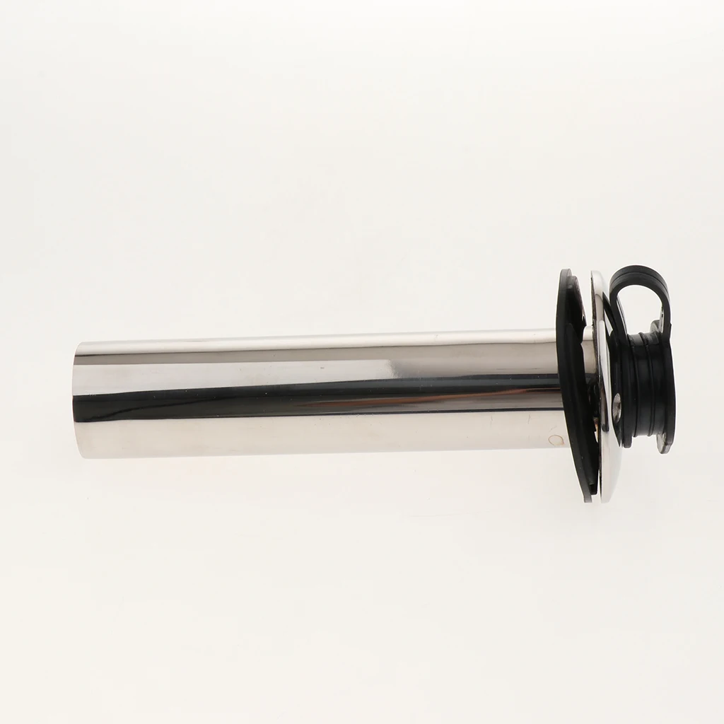 

90 Degree Flush Mount Fishing Boat Rod Holder W/ Drain Cap Cover For Kayak