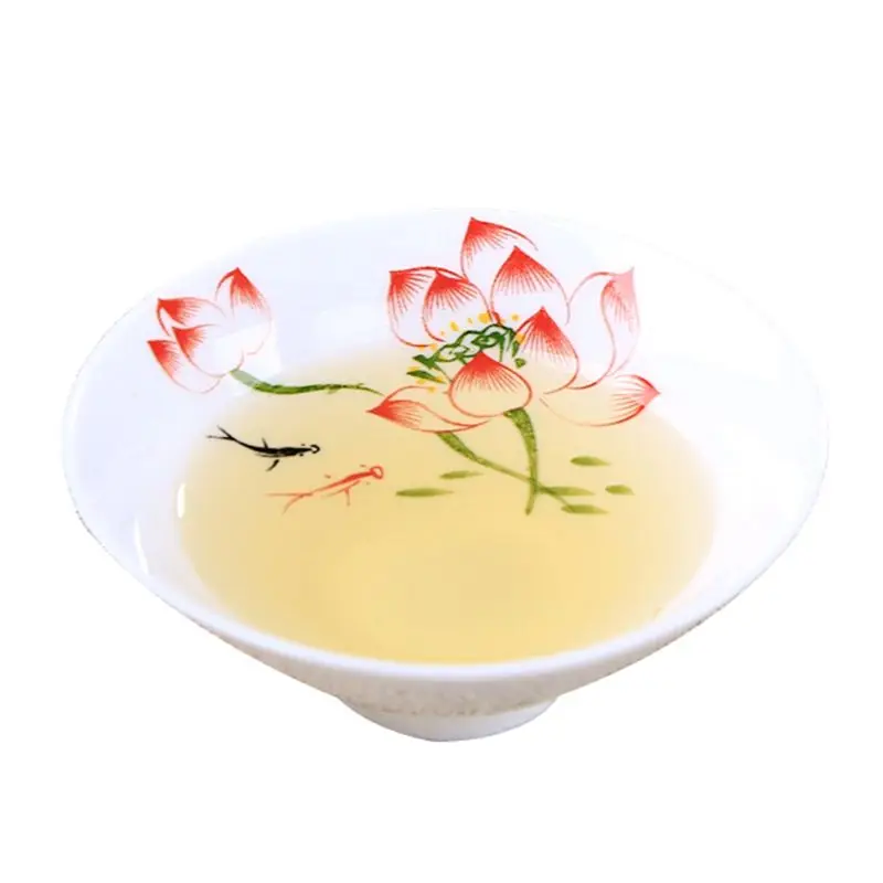 2Pcs/Lot Lotus Orchid Chinese White Ceramic Teacup Hat Porcelain Tea cup