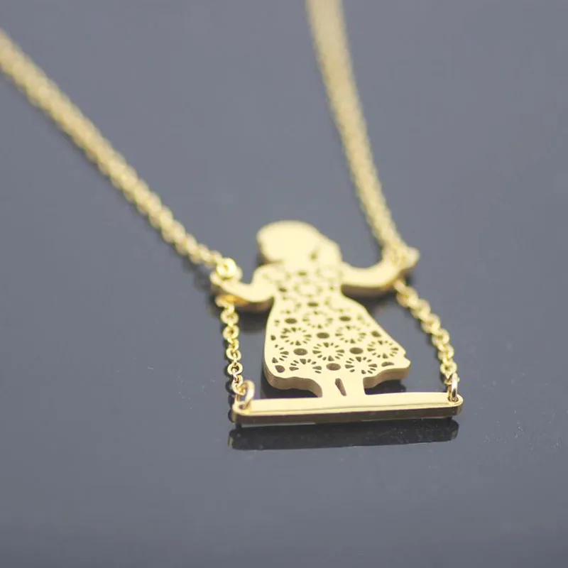 2018 Новый Дизайн Алиса в стране чудес геометрическое ожерелье женское медное