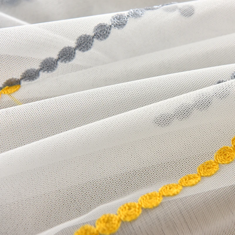 Вышитые короткие шторы дверь окно разделитель занавесок отвесный Тюль Cortina кухня