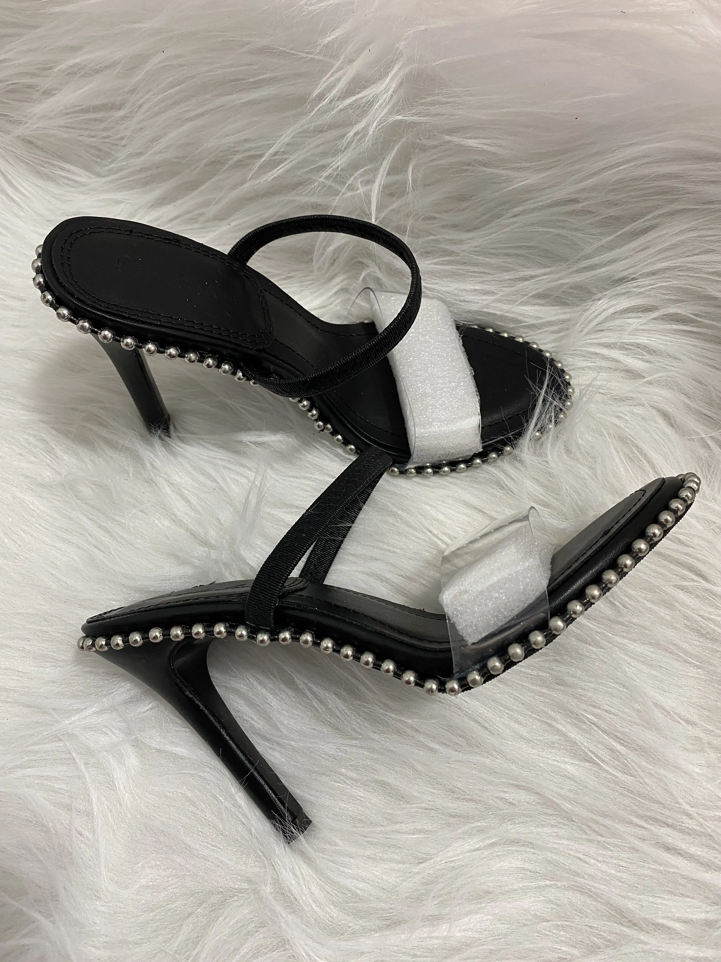 Высококачественные прозрачные женские сандалии из ПВХ на высоком каблуке