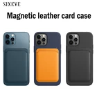 Магнитный Magsafe беспроводной зарядный жидкий силиконовый чехол для телефона iPhone 12 11 Pro Max X XS XR 8 Plus кожаный чехол-бумажник для карт