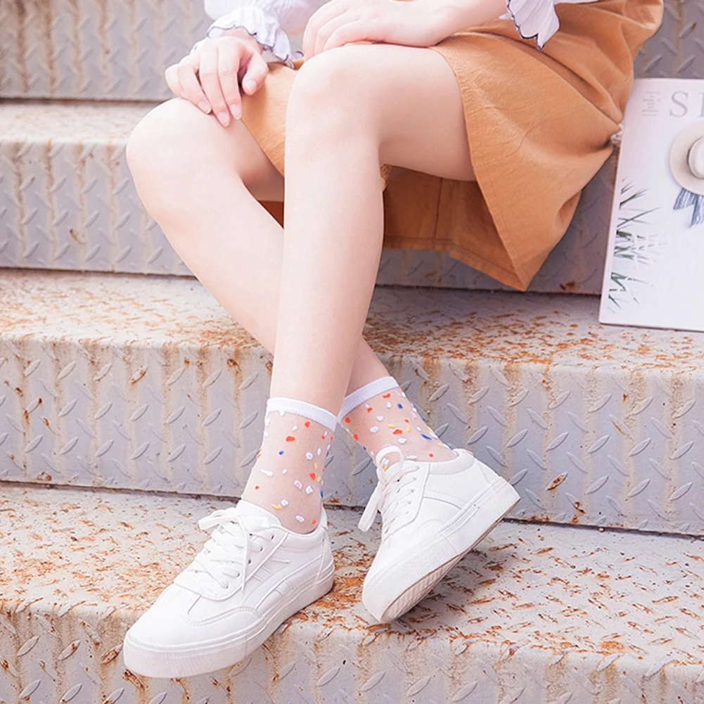 Весенне летние ультратонкие носки из стекловолокна женские шелковые в Корейском