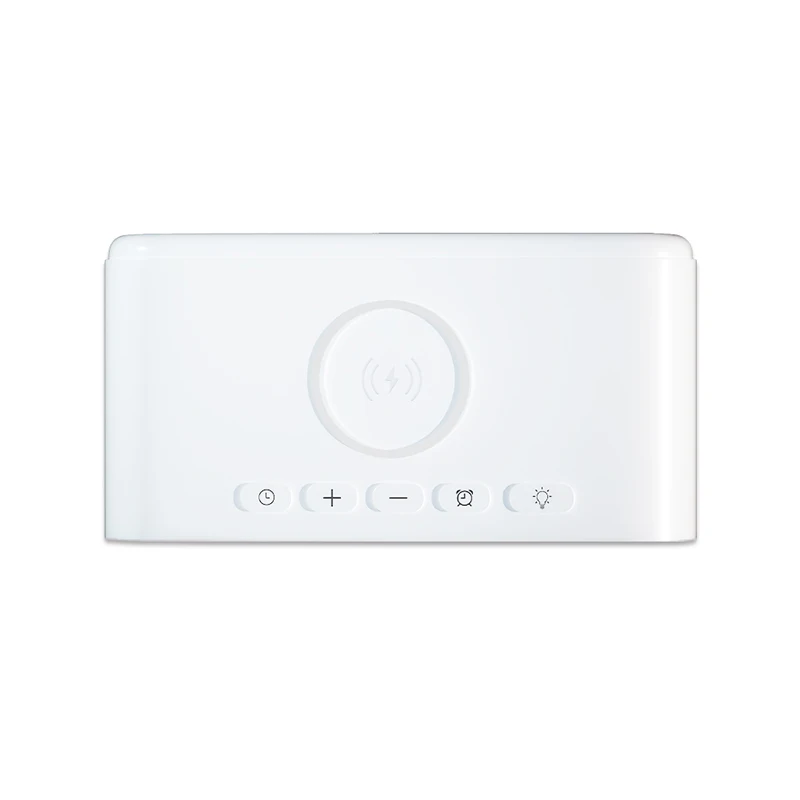 Cargador inal&aacute;mbrico Qi de 15W con despertador LED, estaci&oacute;n de carga r&aacute;pida USB para iPhone, Samsung, Xiaomi-2