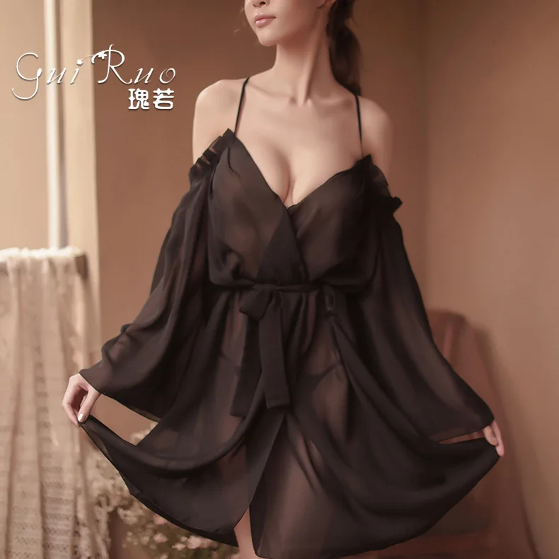 Женское летнее сексуальное нижнее белье Babydoll Прозрачная Кружевная женская