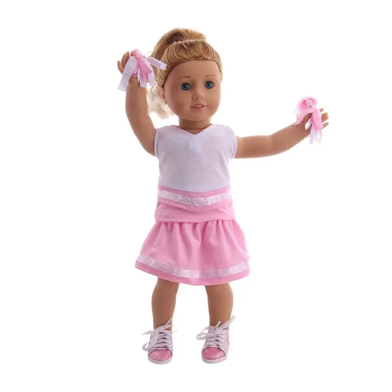 

Cheerleader Outfit Clothes for 18" 43cm American Girl BJD Reborn Baby Doll Accessories Pajamas Tops Trousers Dress Suit
