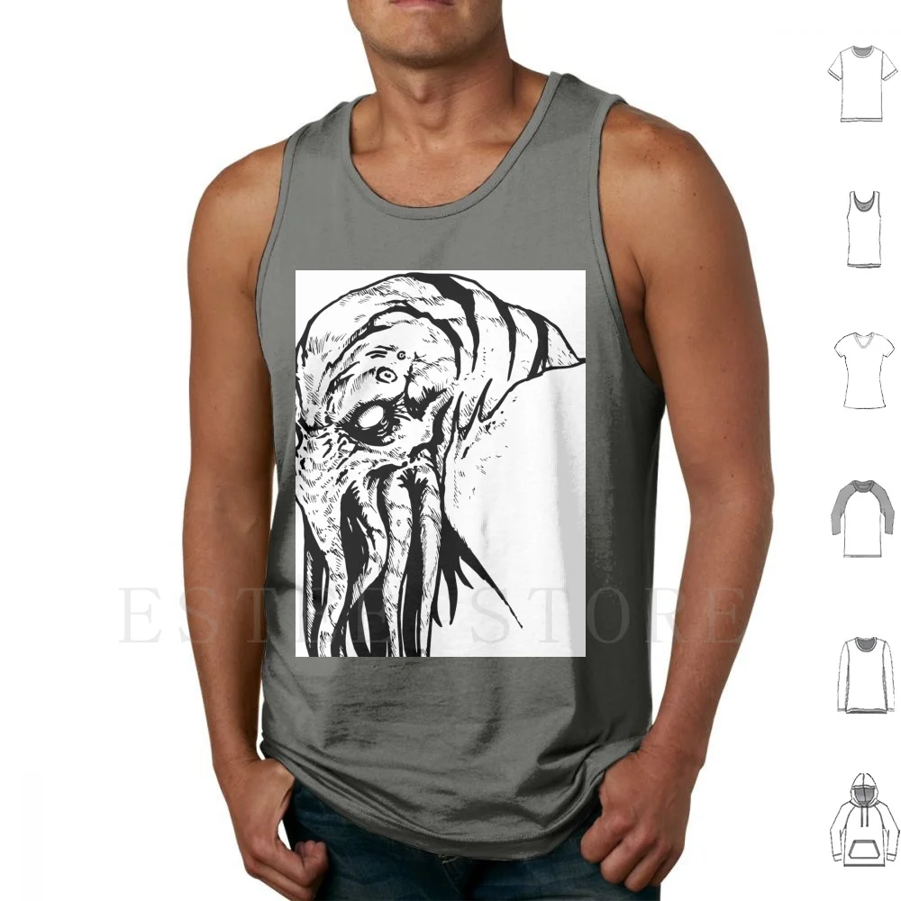 

Майка с изображением монстра Tentacle, хлопковые пугающие черно-белые крутые майки со страшным твердым сердечником и страшным морским существом