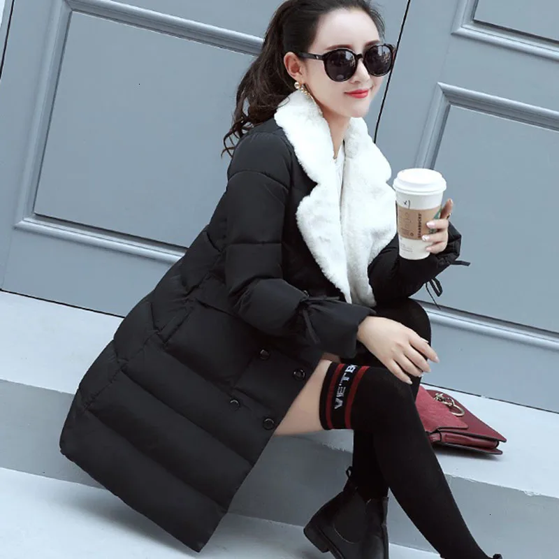 Зимняя куртка женское Новое хлопковое пальто приталенное утолщенное средней
