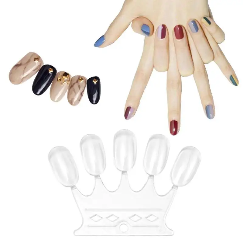 Nail Art Board Crown Shaped Color Gel Polish Practice Display Showing Card |