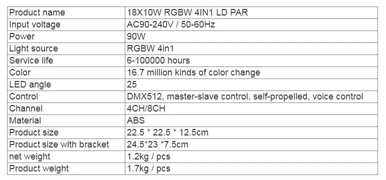 2 шт./лот 18x12 Вт RGBW 4в1 Led Par Светильник 18*12 Вт DMX512 Диско светильник s Профессиональный Сценический DJ оборудование Свадебный диско сценический светильник ing