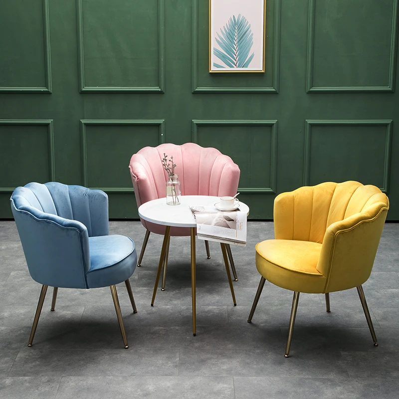 

American Light Luxury Shell Chair Single Sofa Small Apartment Simple Modern Furniturer Elastic Sponge Seat Comfortable Sitting