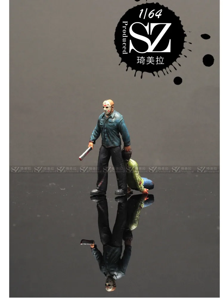 

1/64 Scale Resin Die-cast Figure Model Friday Killer Jason Model On The 13th Scene Layout Decoration Ornament Toys Free Shipping