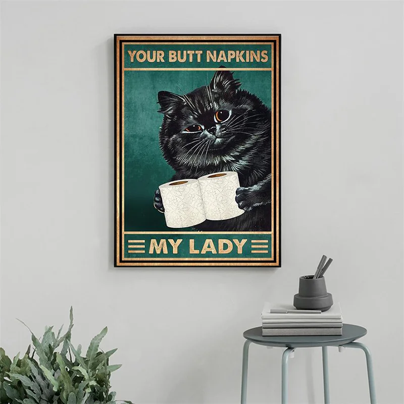 

Modern and Interesting Black Cat Wall Art Home Decoration Painting HD Print Poster Canvas Modular Picture Gift Cuadros