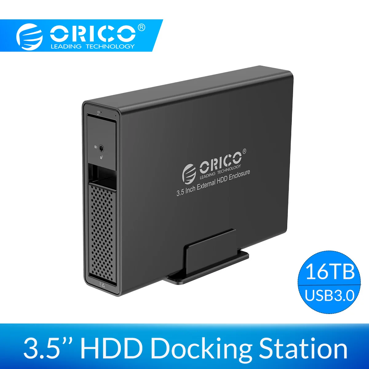 ORICO 3,5 дюймов USB3.0 для sata HDD корпус алюминий 1 отделения в HDD случае 16 ТБ HDD док-станция с 24 Вт внешний источник питания