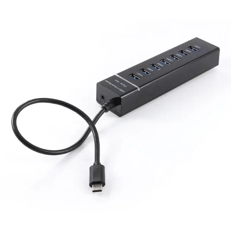Адаптер преобразователя Type C в usb хаб 7 1 высокоскоростной портов USB 3 разветвитель