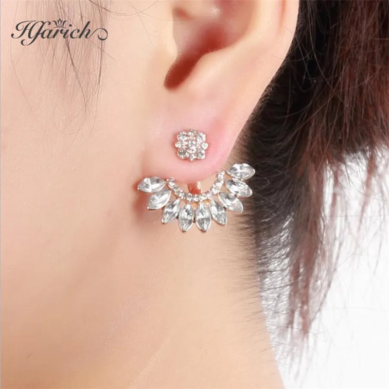 Женские серьги с цветком hferich элегантные гвоздики из циркония кристаллами