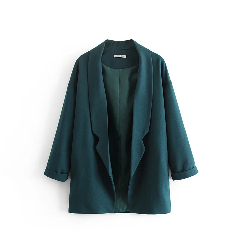 

Future Time Autumn Vintage Solid Women Blazer Loose Long Sleeve Women Jacket Simple Office Lady Women Suits Casual Women Outwear