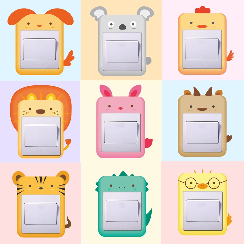 Настенные мультипликационные наклейки животных Медведь Сова Зебра цвет