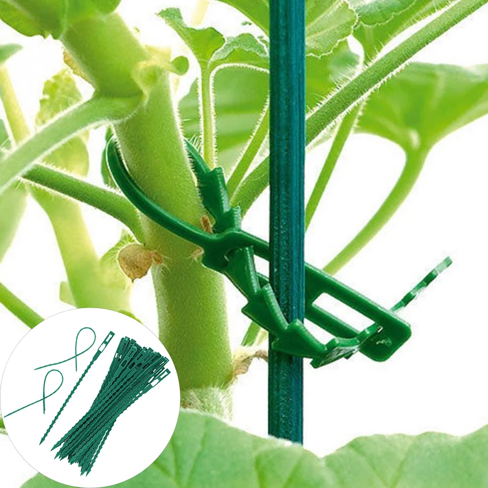 50 шт. многоразовые пластиковые ремни для растений садовые инструменты | Дом и сад