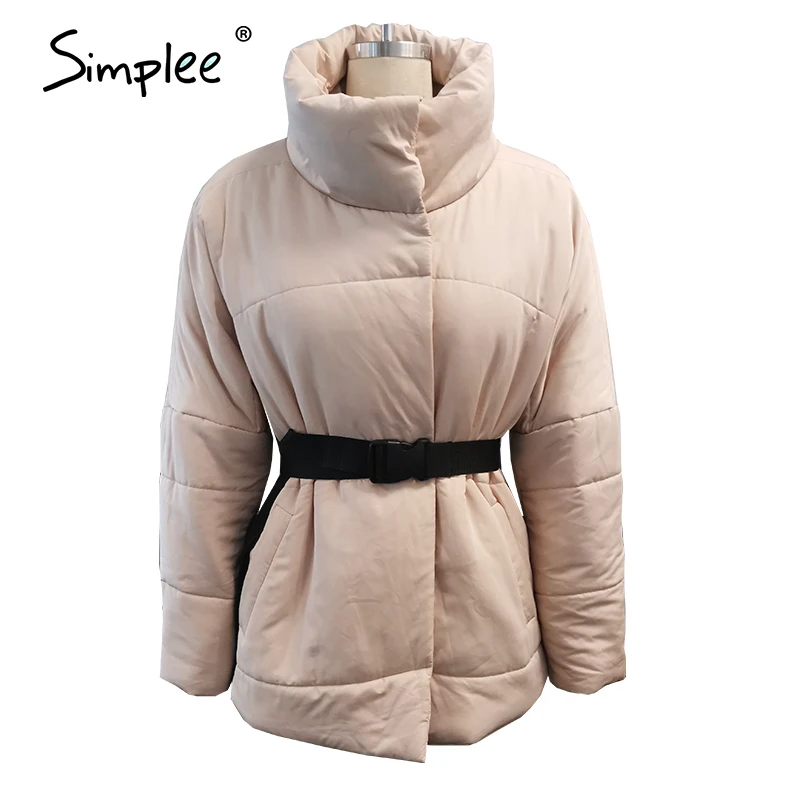 Парка женская короткая с воротником-стойкой и карманами цвета хаки | Женская