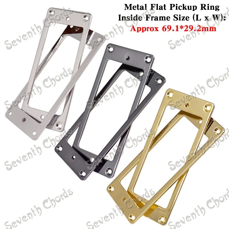 ein set 2 pcs mini stil metall flache basis pickup humbucker ring für elektrische gitarre montage innen rahmen größe 69mm x 29mm free