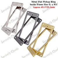 EIN Set Pcs Mini Stil Metall Flache Basis Pickup Humbucker Ring f  r Elektrische Gitarre Montage Innen Rahmen Gr    e  69mm 29mm