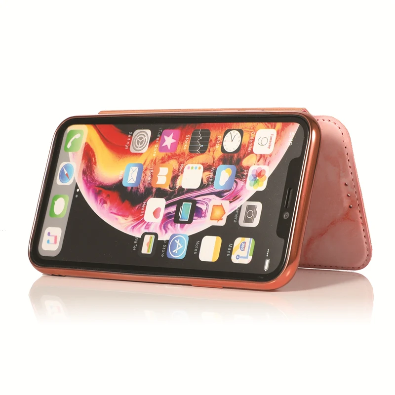 Шокопрочный флип-чехол для iPhone 7 8 6 6s плюс. Защитный чехол для XS Max XR TPU Leather Coque On.