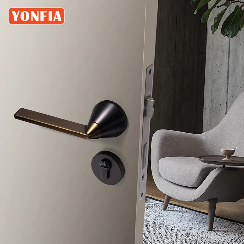 Черная ручка для межкомнатной двери YONFIA из цинкового сплава 8060 современный