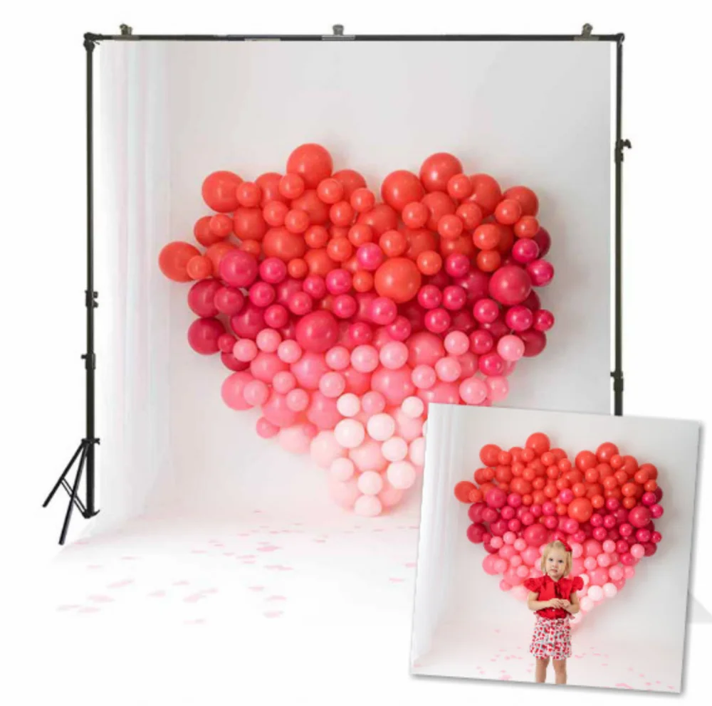 Pano de Fundo Valentine Fotografia Coração Balões Recém-nascidos Bebê Crianças Aniversário Personalizado Photo Background Studio Photocallw4814
