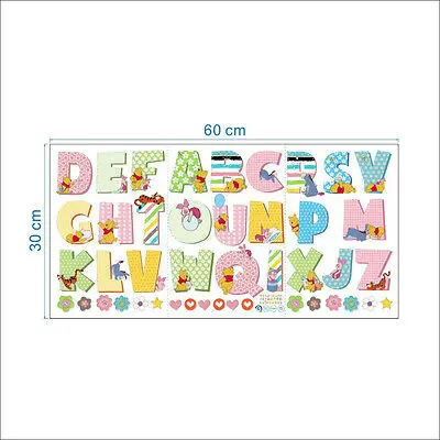

Disney 26 Alphabet A-Z Letters winnie pooh wall stickersfor Kids Bedroom accessories decalsmural wallpaper home decor
