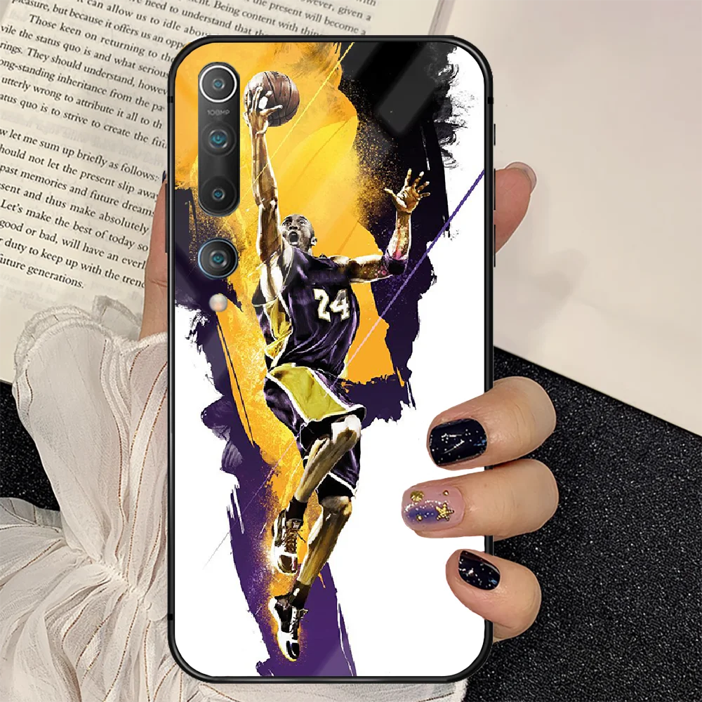 

Basketball 24 Kobe Phone Tempered Glass Case Cover for Xiaomi Mi A F X POCO M Note 3 9 10 11 i T Pro Lite Etui Cover Luxury