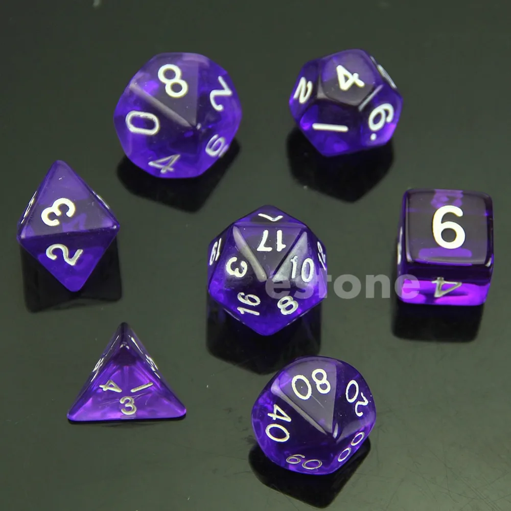 RPG D & DND поли кости Настольная игра Набор из 7 кубика D4 D6 D8 D10 D12 D20|Кубики| |